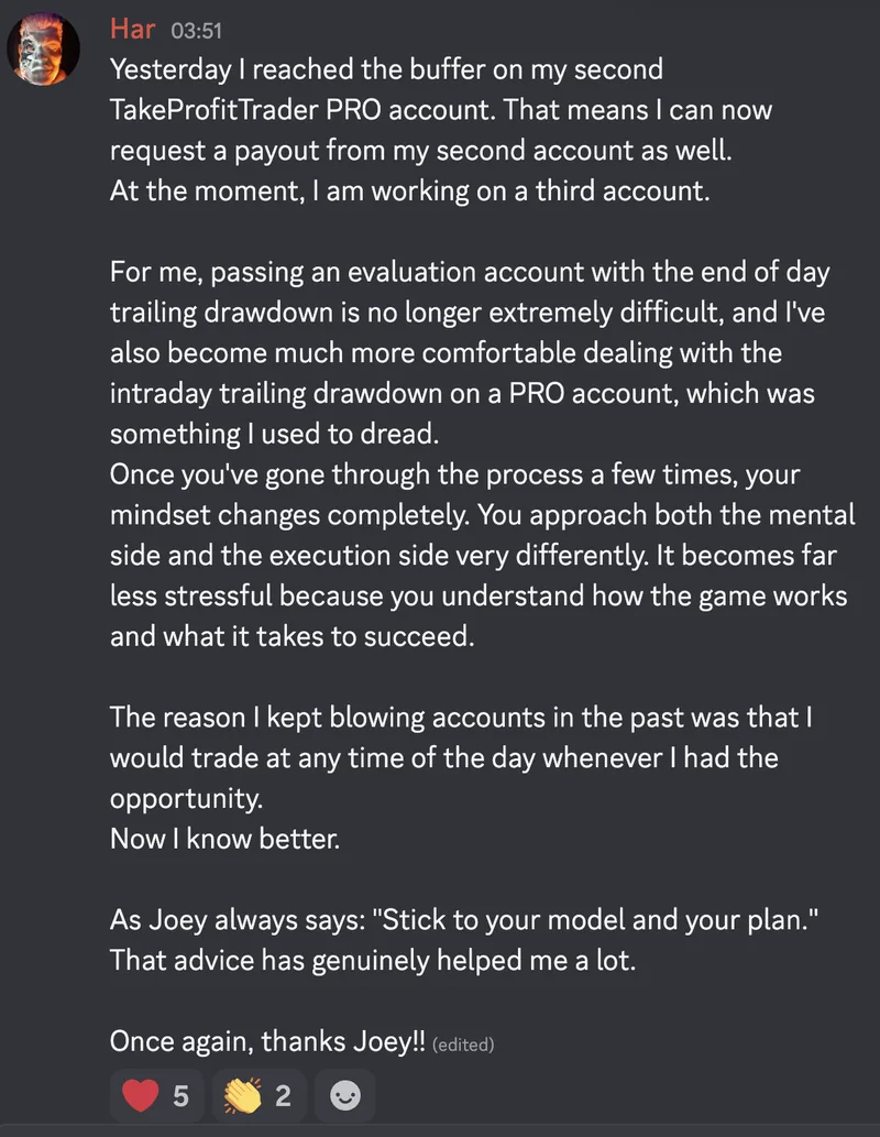 A member's message in the community