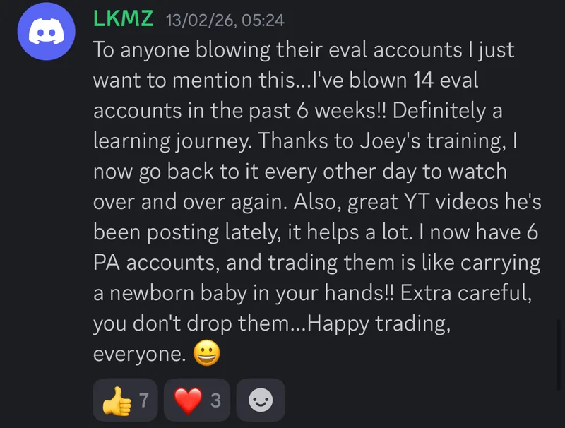 A member's message in the community