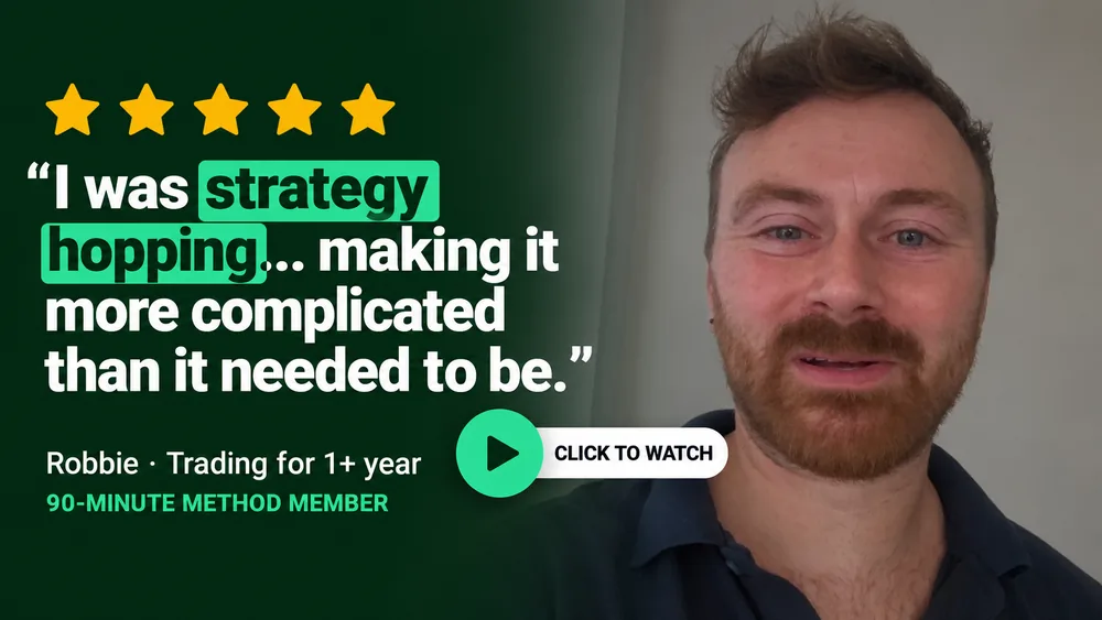 “I was strategy hopping… making it more complicated than it needed to be.” Robbie, trading for over a year. 5 stars.